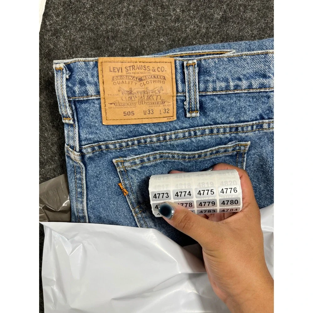 Vintage 90s Levis 505 Orange Tab Jeans Mens 33x32 Made in USA Medium Wash Denim